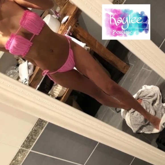 Pink Ruched Bikini Set - Picture 4 of 6